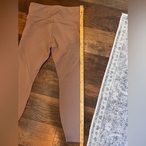 Lorna Jane Amy Ankle Biter Leggings color is called Bone (tan colored)